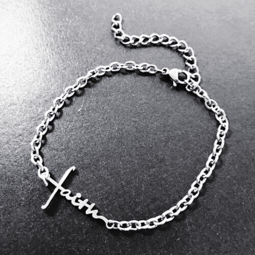 Personalized thick cable chain name anklet suppliers custom made silver cute word bracelets manufacturers